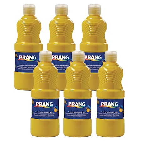 Prang Ready-to-Use Tempera Paint, Yellow, 16 oz, PK6 X21603